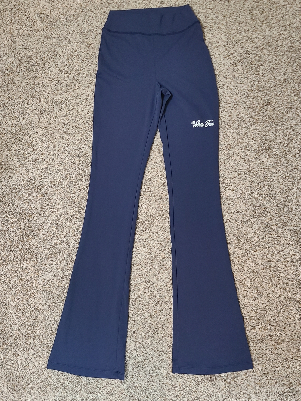 White Fox Navy Flare Leggings